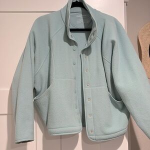 Outdoor Voices size S teal snap up fleece, excellent condition